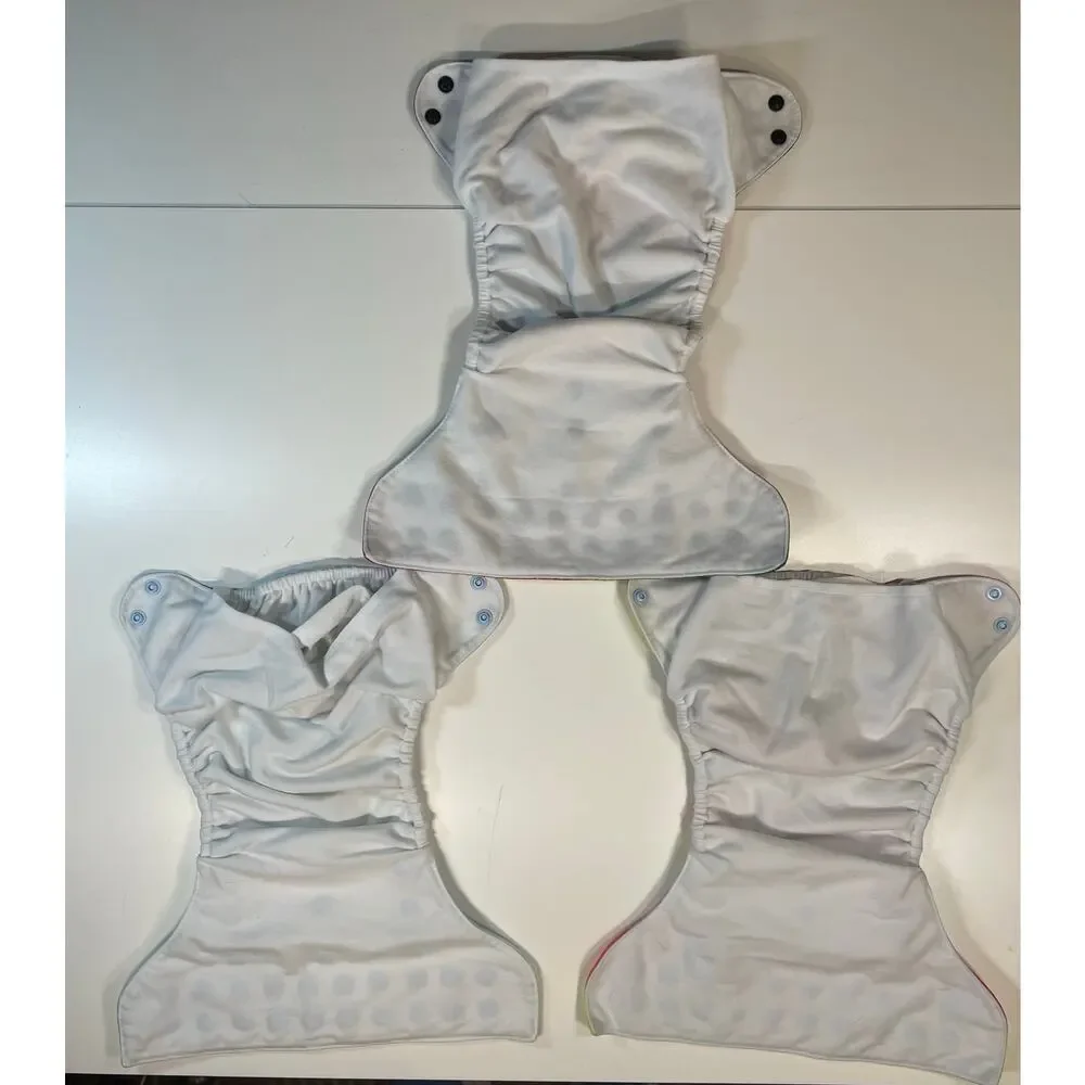 Mama Koala Reusable Cloth Diapers Rainbow Lot Pocket Snap One Size 3 Pack